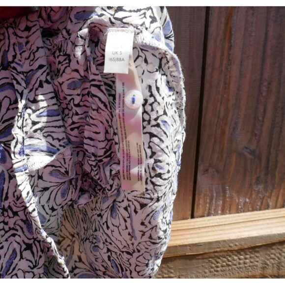 Anthropologie Breezy Lounge Romper Shorts Blue Floral Short Sleeve Small Modal - Picture 5 of 9